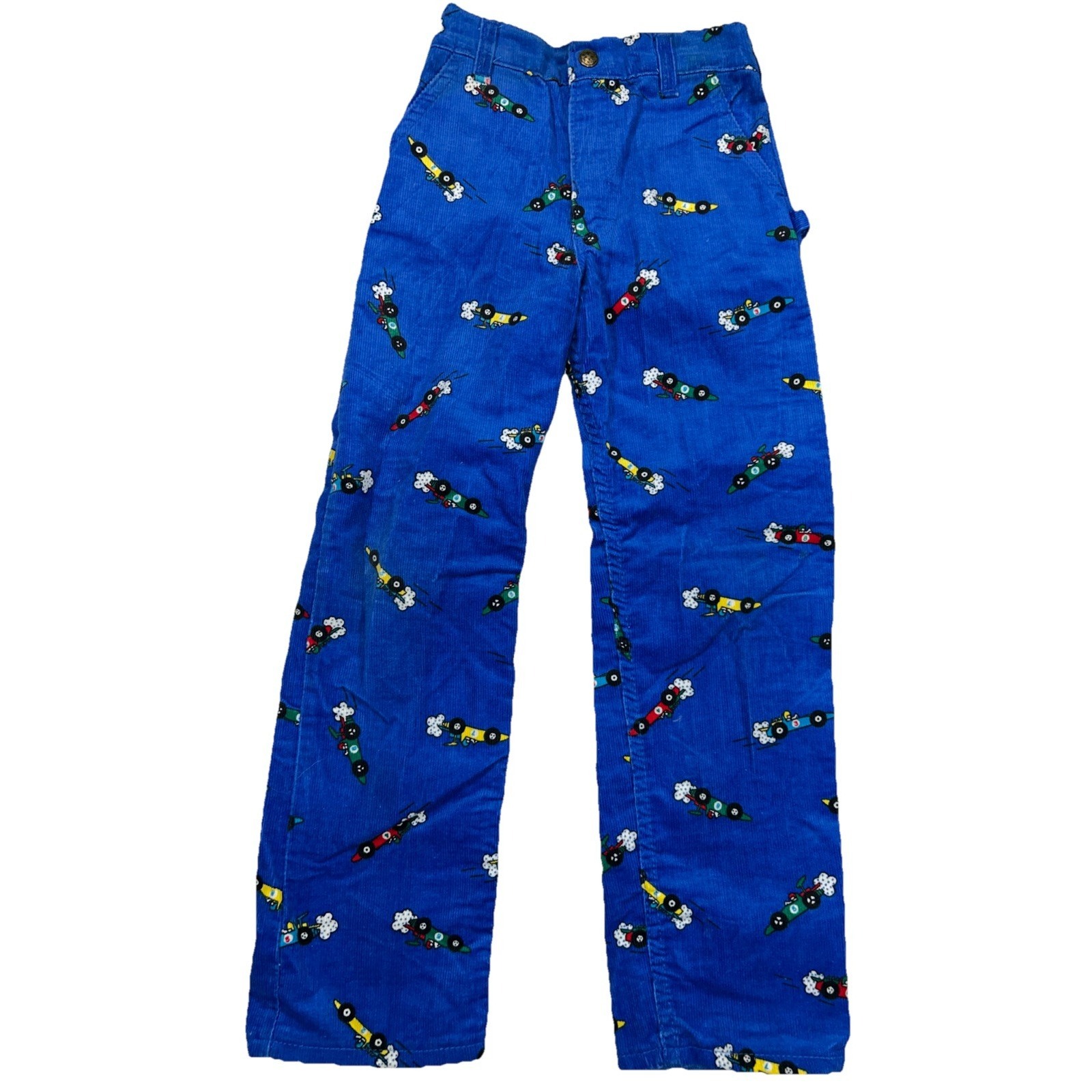 Vintage Oshkosh B'gosh Boys 7 Blue Corduroy Carpenter Racecar Pants
